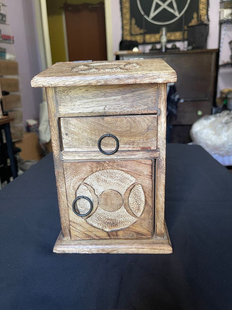 Triple Moon 3-Tier Wooden Chest