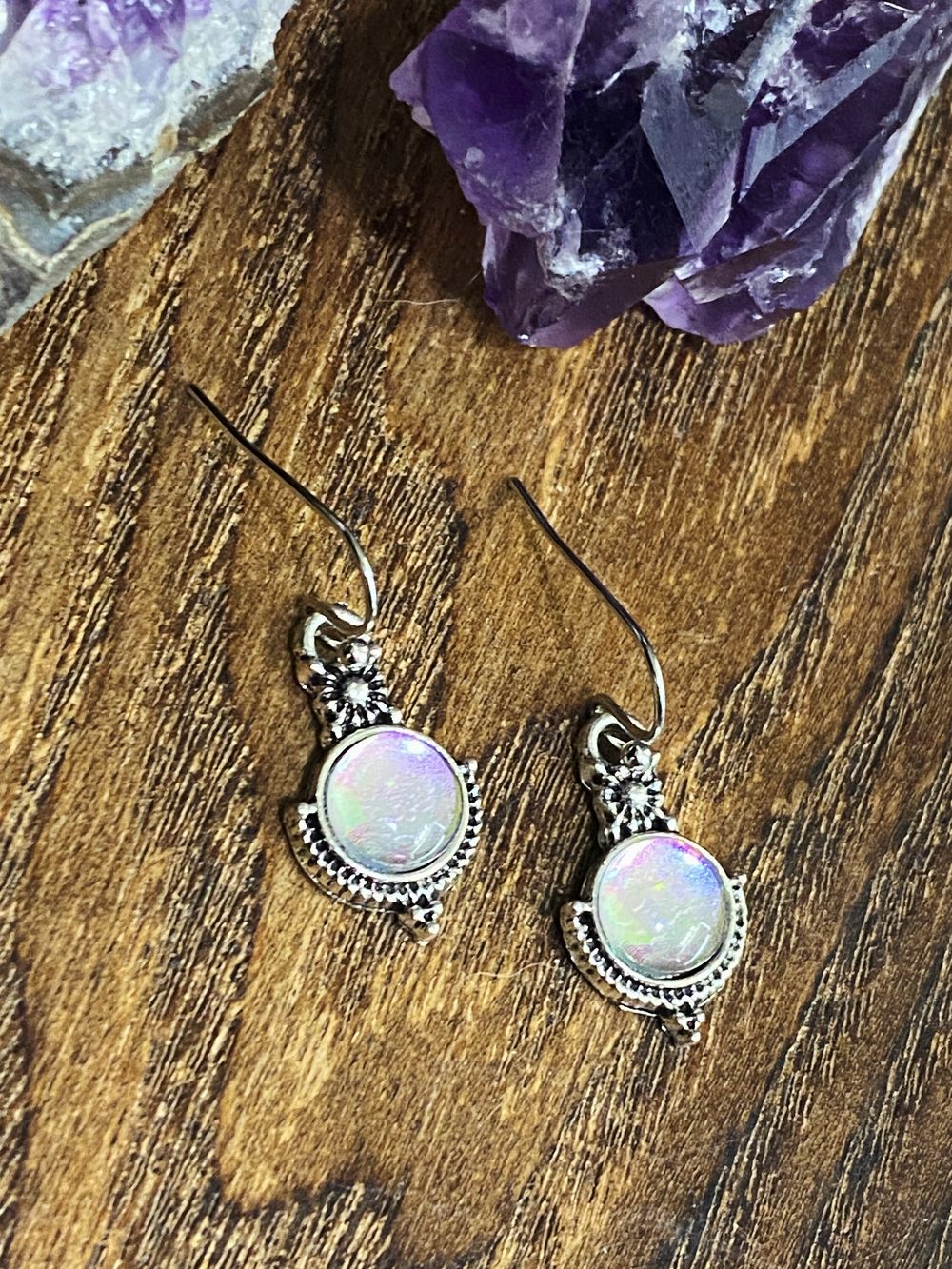 Moonstone Dangle Earrings – Dainty Celestial Jewelry